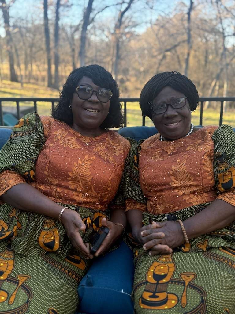 Two ACF Dallas members in matching ankara outfits